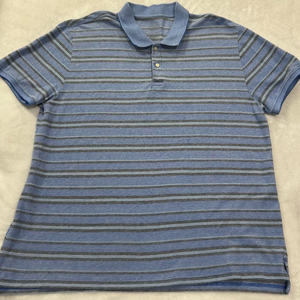 St. John's Bay Blue and Gray Men's Polo Shirt